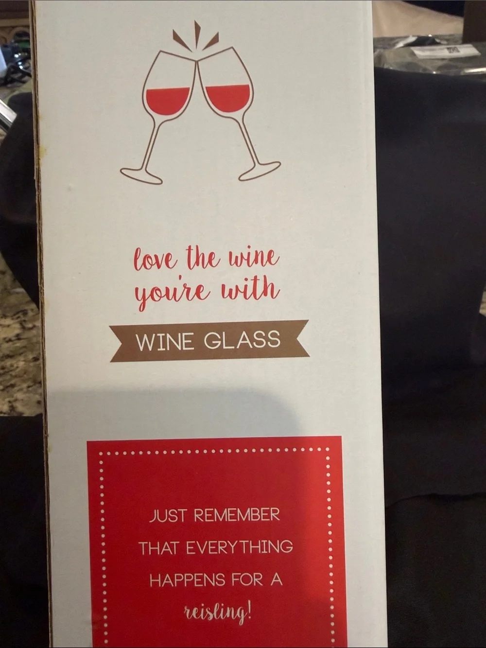 Two’s Company Wine Glass with 'Tonight / Not Tonight' Markings - Clear Glass